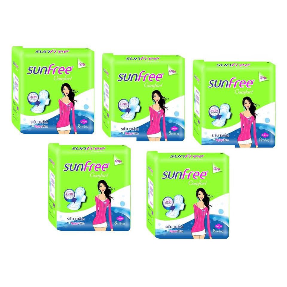 8 Gói Băng Vệ Sinh Sunfree Có Cánh 24cm