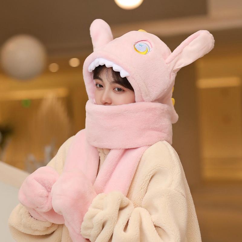 Mũ Trùm Đầu Kèm Khăn Choàng Cổ Đính Tai Khủng Long Trong Phim One Piece