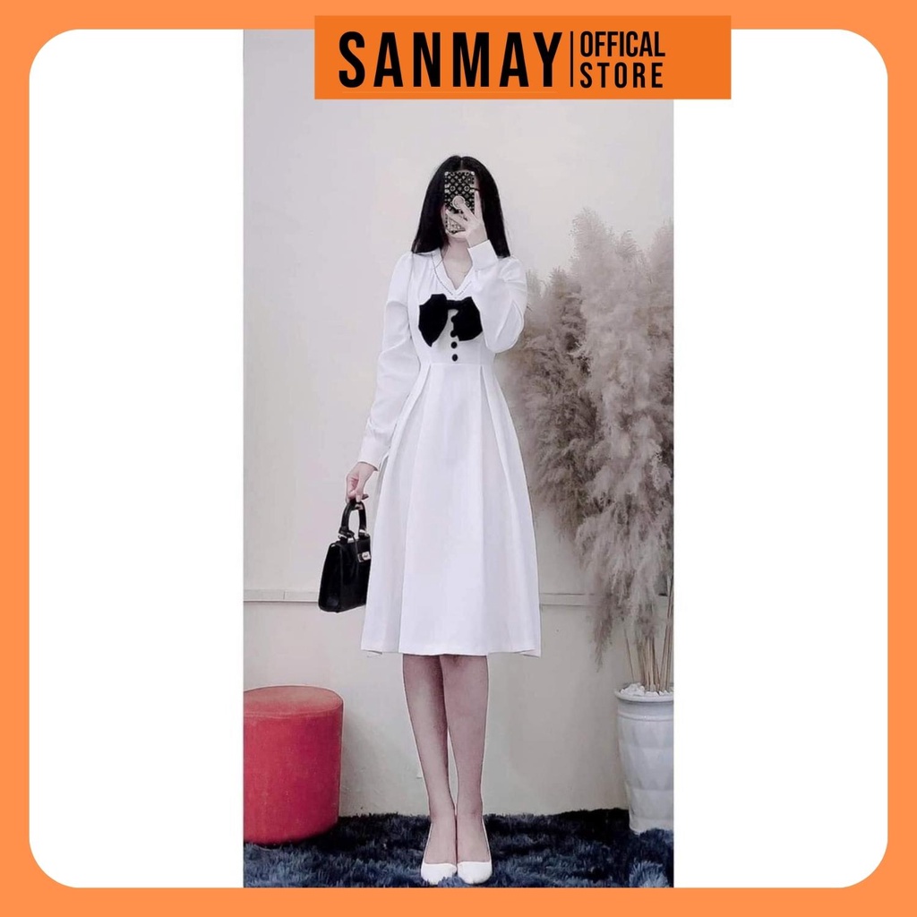 Đầm Dự Tiệc Cưới Váy Công Sở Thiết Kế Dáng Dài Sang Trọng Cao Cấp Trẻ Trung Màu Trắng SANJOLI VD055 | BigBuy360 - bigbuy360.vn