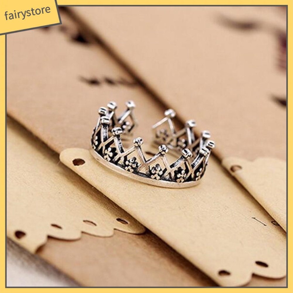 Nhẫn Đeo Tay Kim Loại Tạo Hình Vương Miện Vintage Cho Nữ