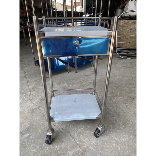XE ĐẨY DỤNG CỤ INOX 2 tầng  có hộc