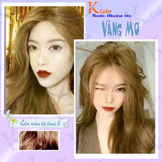 Thuốc nhuộm tóc màu VÀNG MƠ 	ÁNH KHÓI sử dụng tại nhà nhiều thảo dược giá rẻ kcolor