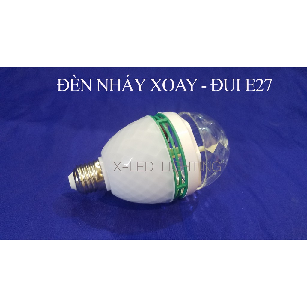 [XLED Đèn led xoay 7 màu vũ trường nháy chớp theo nhạc - pha lê 7 màu