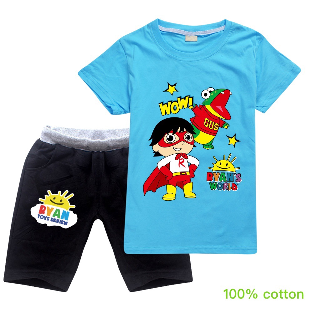 Bộ Đồ 2 Món Áo Thun Cotton Tay Ngắn Phối Quần Short In Họa Tiết Review Cho Bé Từ 4-15 Tuổi