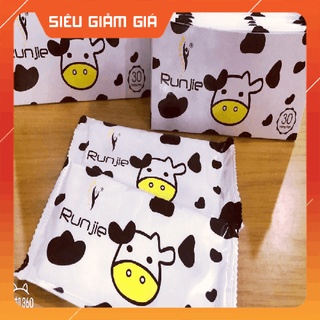 Khăn giấy lạnh lau mặt 30 tờ, vải bi loại 1, mùi sữa bò, chống buồn ngủ, chống mồ hôi, an toàn cho sức khỏe