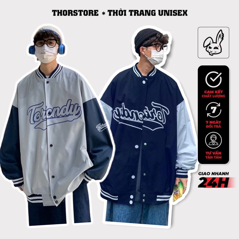 Áo khoác dù nam nữ,thêu chữ Andy thiết kế rộng