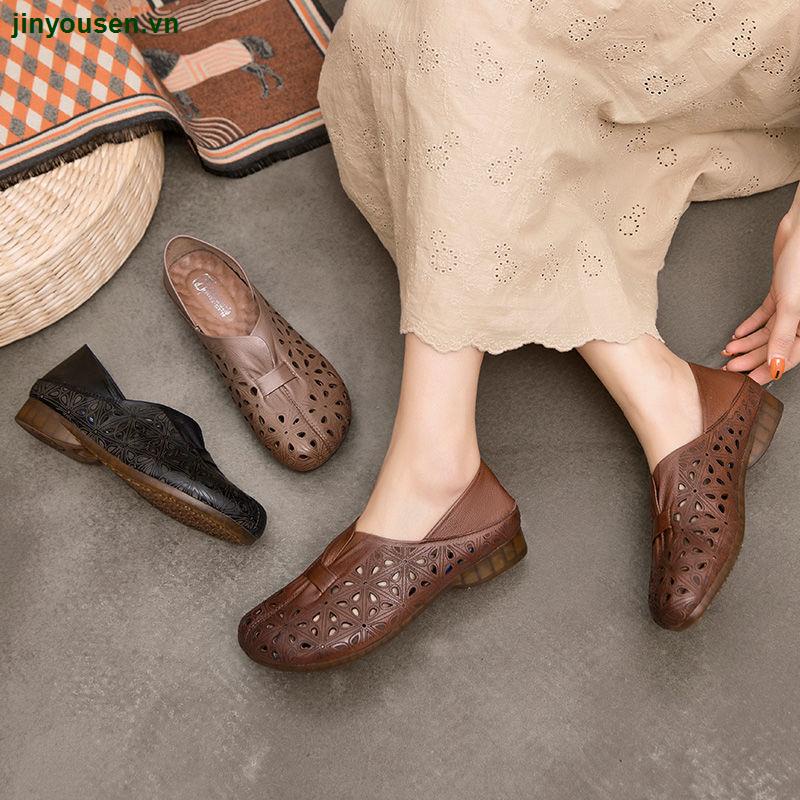 Giày Búp Bê Đế Mềm Thiết Kế Lỗ Thoáng Khí Phong Cách Retro Size 35-41 41 Thời Trang Cao Cấp Cho Nữ