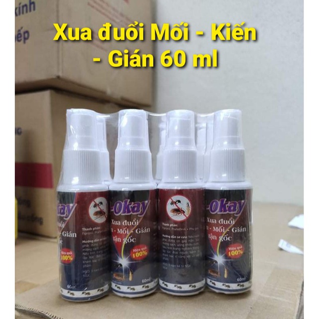 XỊT ĐUỔI KIẾN, GIÁN, MỐI G-OKAY CHAI 60ML ĐUỔI CÔN TRÙNG HIỆU QUẢ