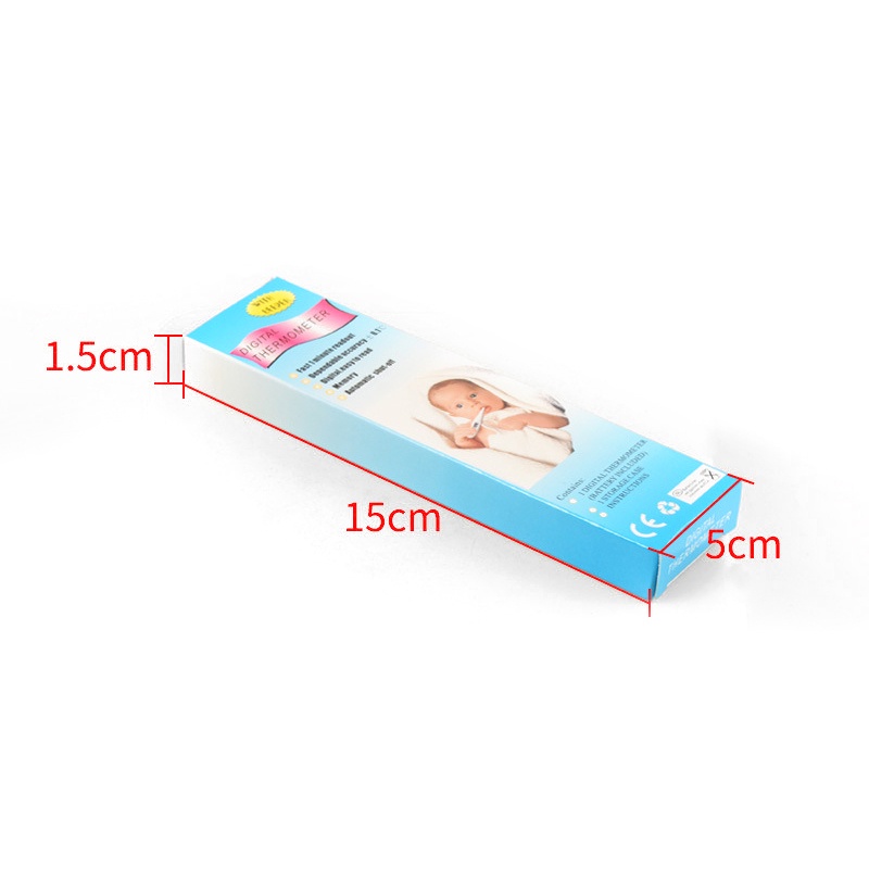Nhiệt Kế Điện Tử LR41 Màn Hình LCD Trong Suốt Chống Thấm Nước Dành Cho Trẻ Em