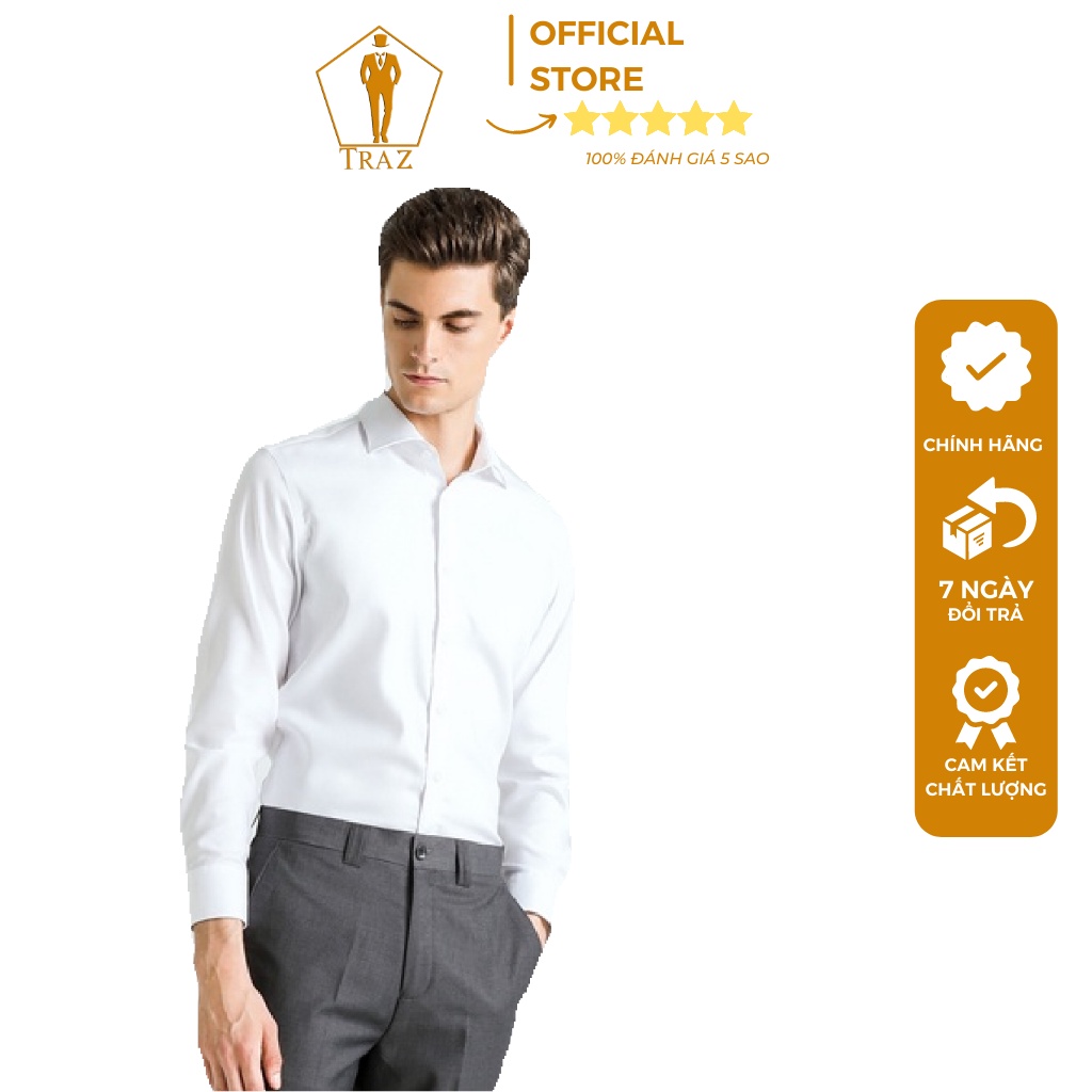 Aó Sơ Mi Trắng Nam TRAZ Tay Dài Slim Fit Dáng Ôm Hàn Quốc.