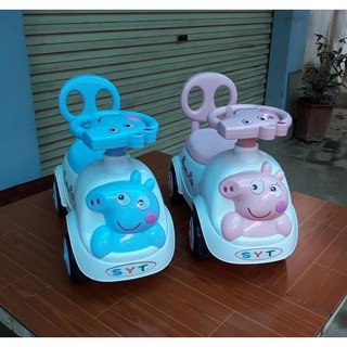 [Trợ giá] Xe bơi Heo Peppa Pig có nhạc đèn, thùng đồ, tựa lưng