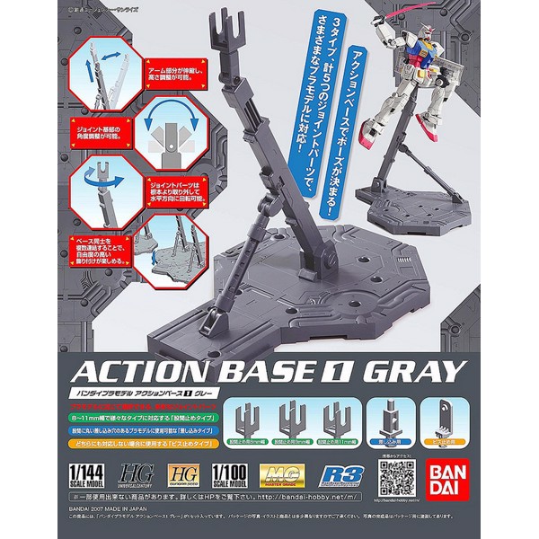 Giá trưng bày Action Base 1 Gray Display 1/144 1/100 Bandai