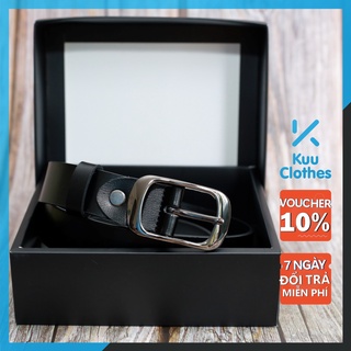 Thắt Lưng Unisex Dây Nịt Lưng Da Bò ForD Kuu Clothes Màu Đen Đẹp Bản Nhỏ Nam Nữ Phong Cách Hàn Quốc Cao Cấp Full Box