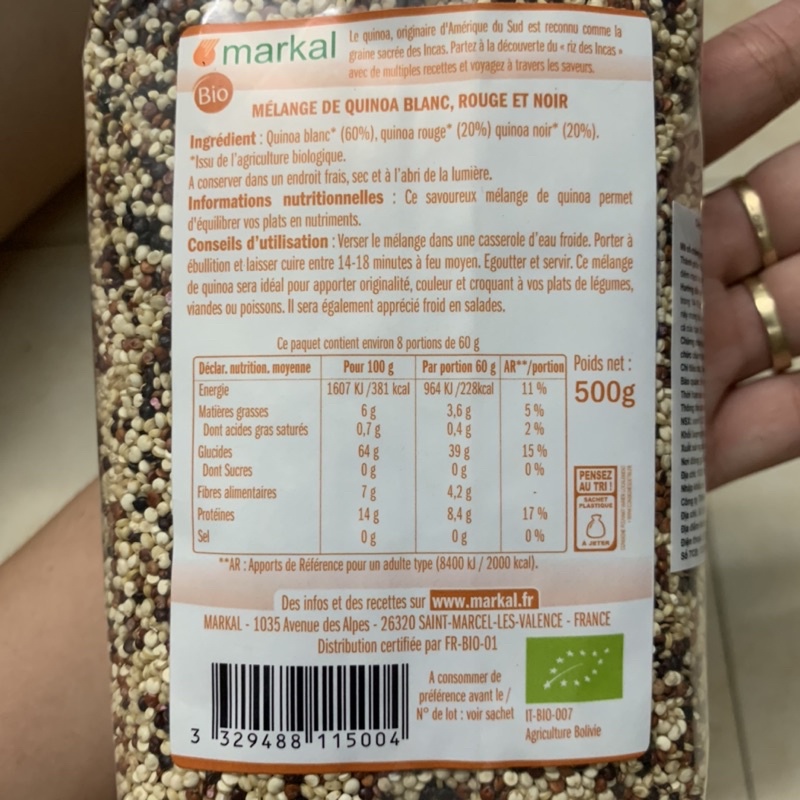 Hạt diêm mạch quinoa hữu cơ chia lẻ 100g