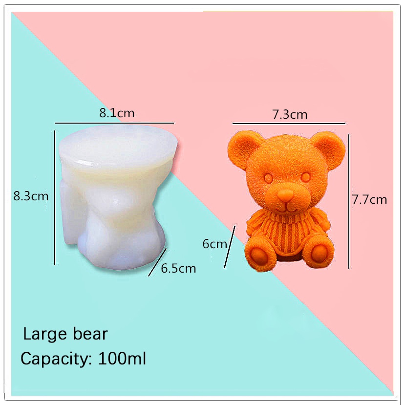 Khuôn Silicone Làm Nước Đá/Sô Cô La/Xà Phòng Hình Gấu Uống Cà Phê/Nước Ép DIY &amp; Hình Con Chó