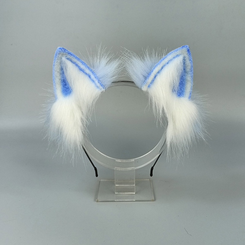 Băng Đô Cài Tóc Tai Sói Phối Lông Nhân Tạo Phong Cách Lolita