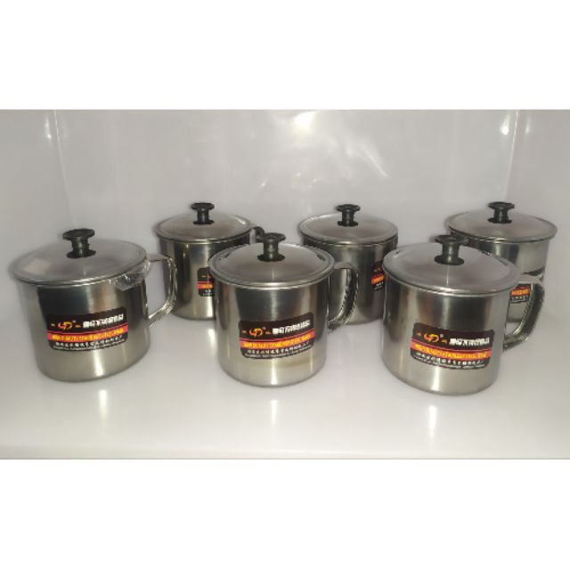 Ca-cốc inox quai có nắp 3 size 8-9-10cm