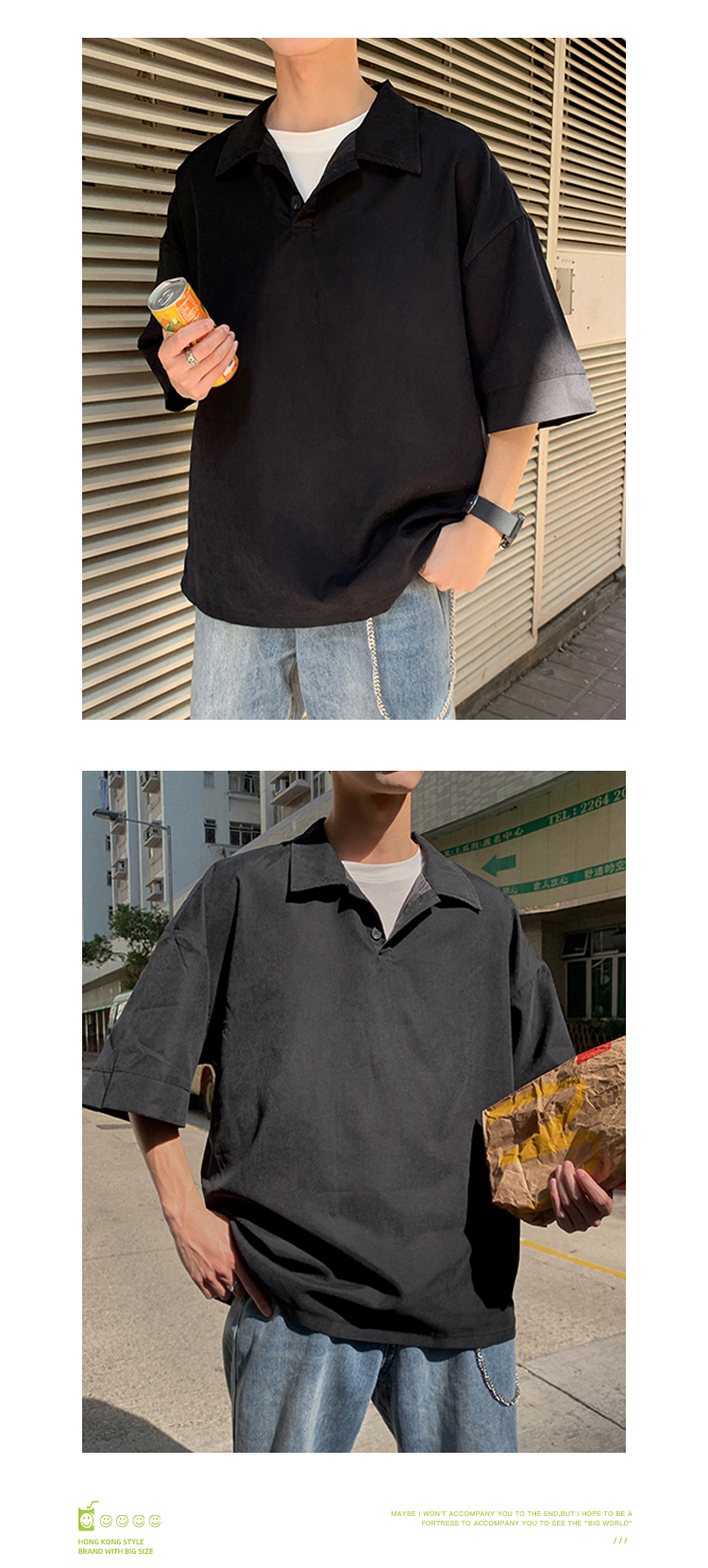 áo polo Tay Ngắn Phong Cách Hàn Quốc Thời Trang Cho Nam 3 Màu Lựa Chọn M-2Xl
