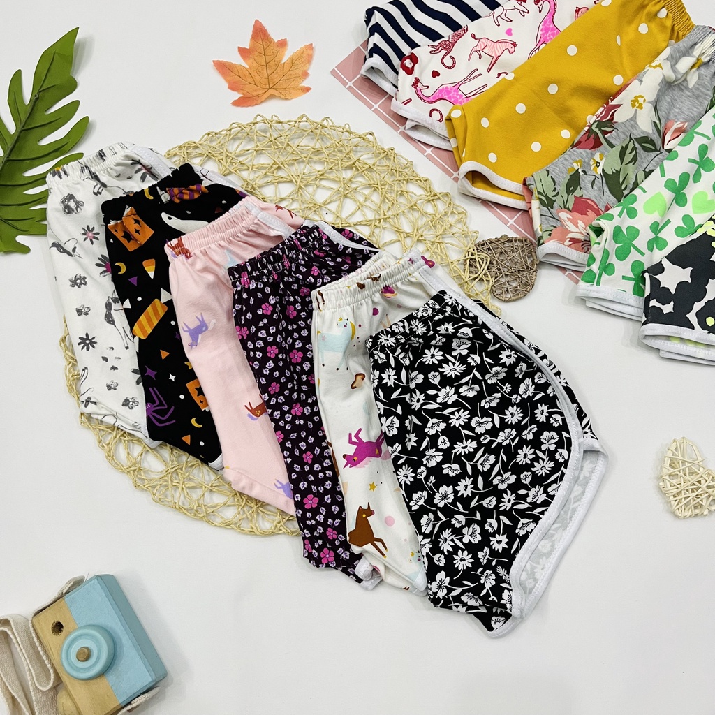 Quần đùi thể thao Mysu kids cho bé gái size đại thun cotton co giãn mềm mịn từ 15kg đến 35kg