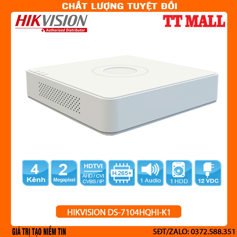 [Mã ELHAMS5 giảm 6% đơn 300K] ĐẦU GHI HDTVI 4 KÊNH HIKVISION DS-7104HQHI-K1 (TURBO HD 4.0)