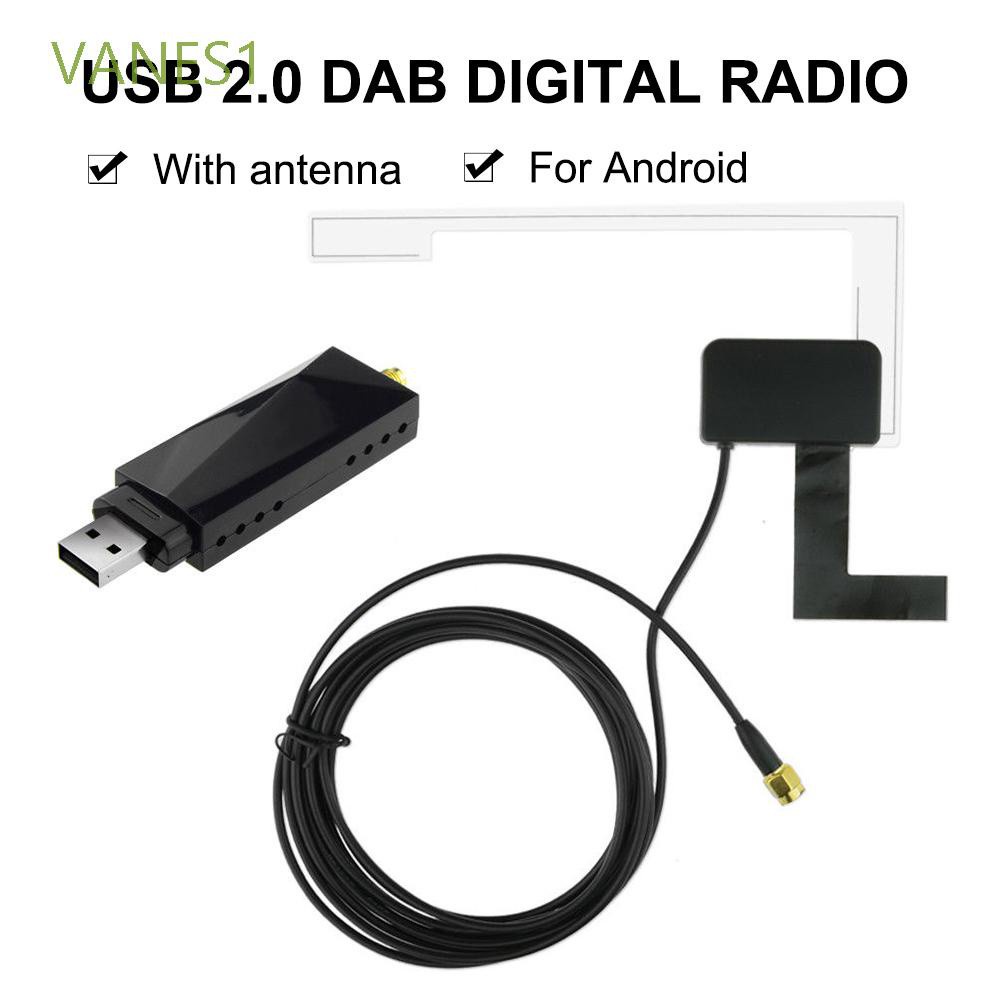 VANES1 Durabl Car Radio USB Dongle DAB Box Receiver Radio Tuner Multiple Channel Car DVD Antenna for Android USB Stick/Multicolor