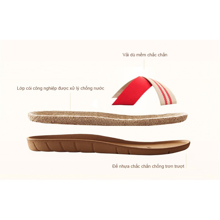 Dép cói nam nữ quai ngang 3 màu