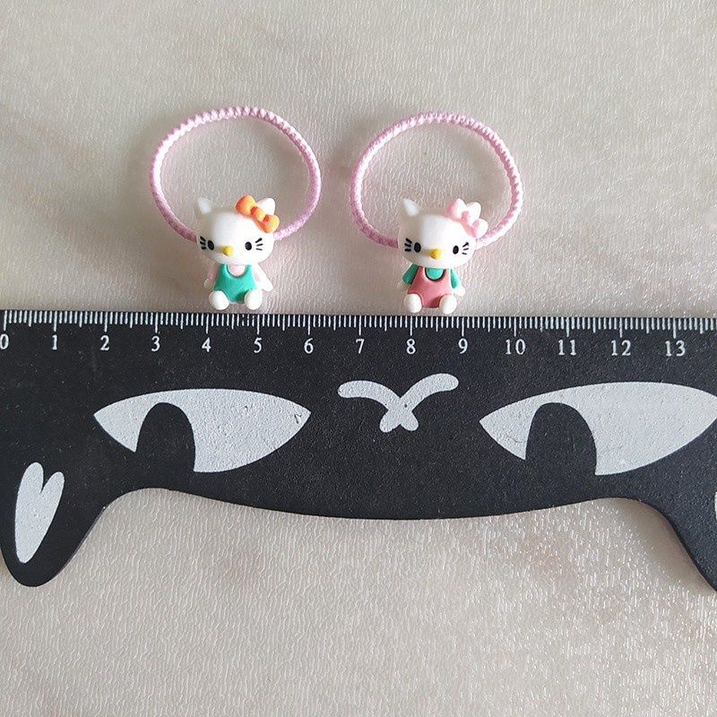 Set 2 Dây Cột Tóc Hình Hello Kitty Dễ Thương Cho Bé Gái