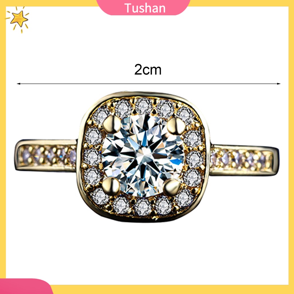 Nhẫn mạ vàng trắng đính đá Zircon lấp lánh thời trang sang trọng dành cho nữ