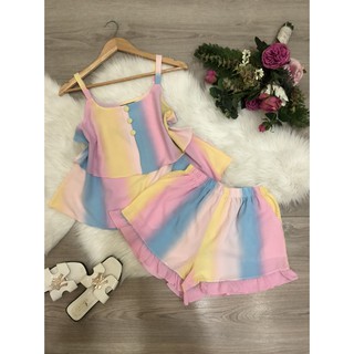 Đồ bộ 2 dây vải lụa mặc nhà