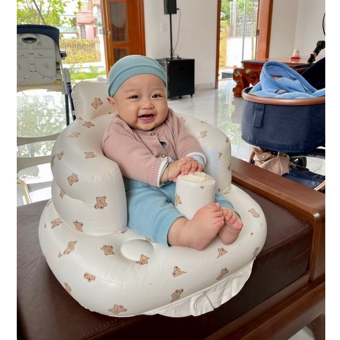 Ghế Tập Ngồi Cho Bé, Bar-Rot, Ghế Ngồi Ăn Dặm Bơm Hơi Tự Động Chống Ngã Cao Cấp Phong Cách Hàn Quốc