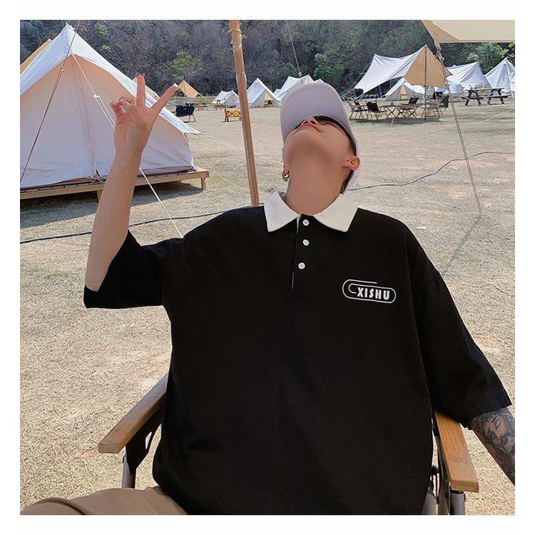 Áo polo Ngắn Tay Dáng Rộng Thời Trang Mùa Hè Dành Cho Nam