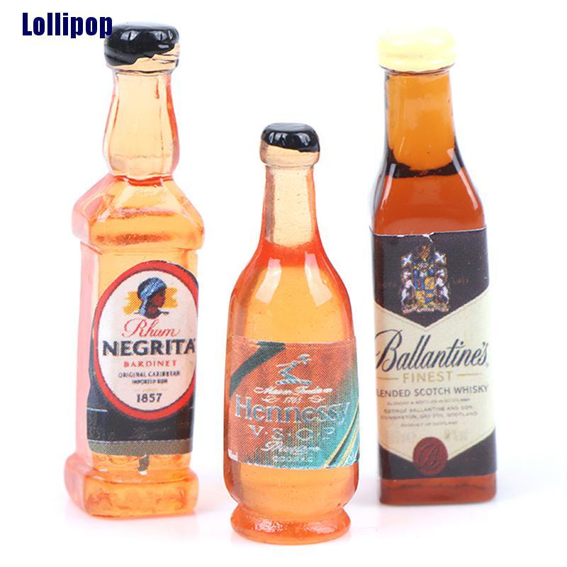 10 Mô hình chai rượu mini tỉ lệ 1/12 dùng để trang trí nhà búp bê