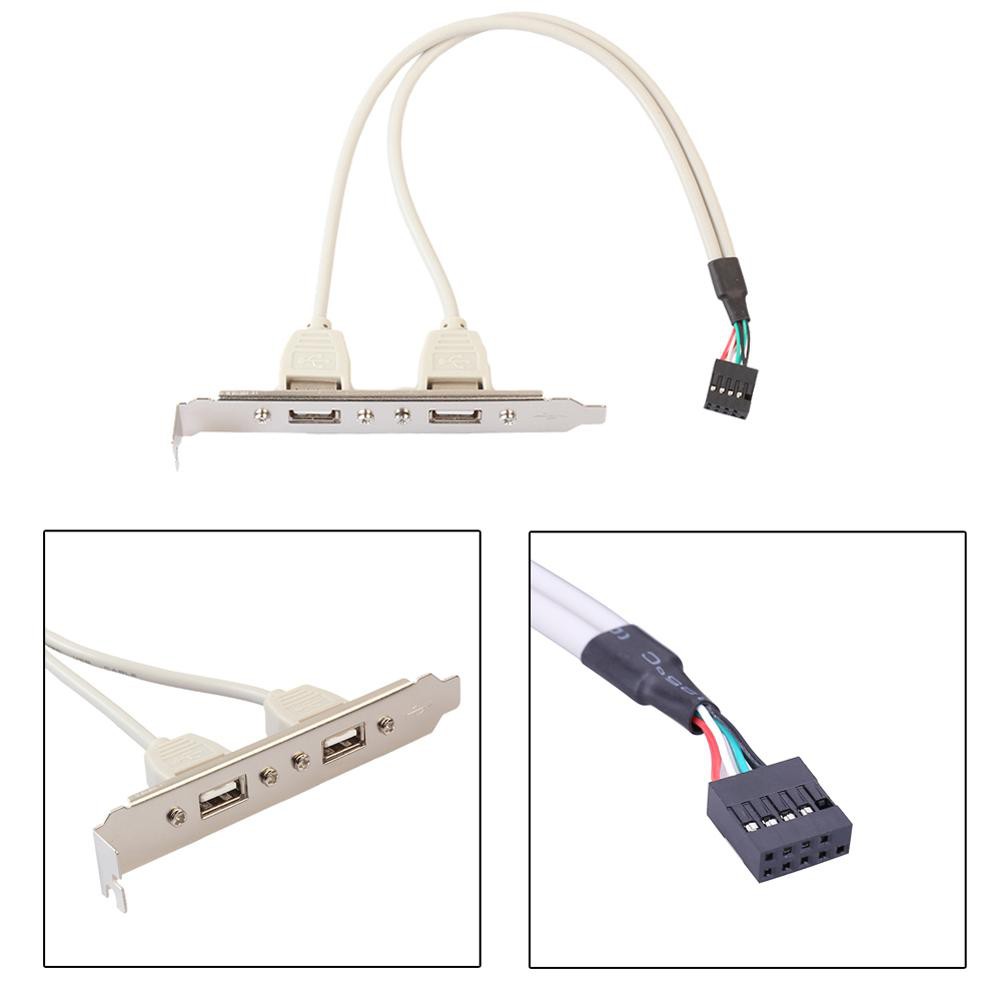 Cáp Chuyển Đổi 2 Cổng Usb 2.0 Sang 9 Pin Bo Mạch Chủ Cho Máy Tính