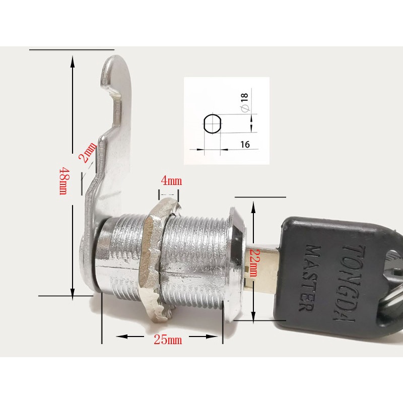 Khóa tủ tài liệu, khóa cốp, khóa locker 16/20/25/30 mm