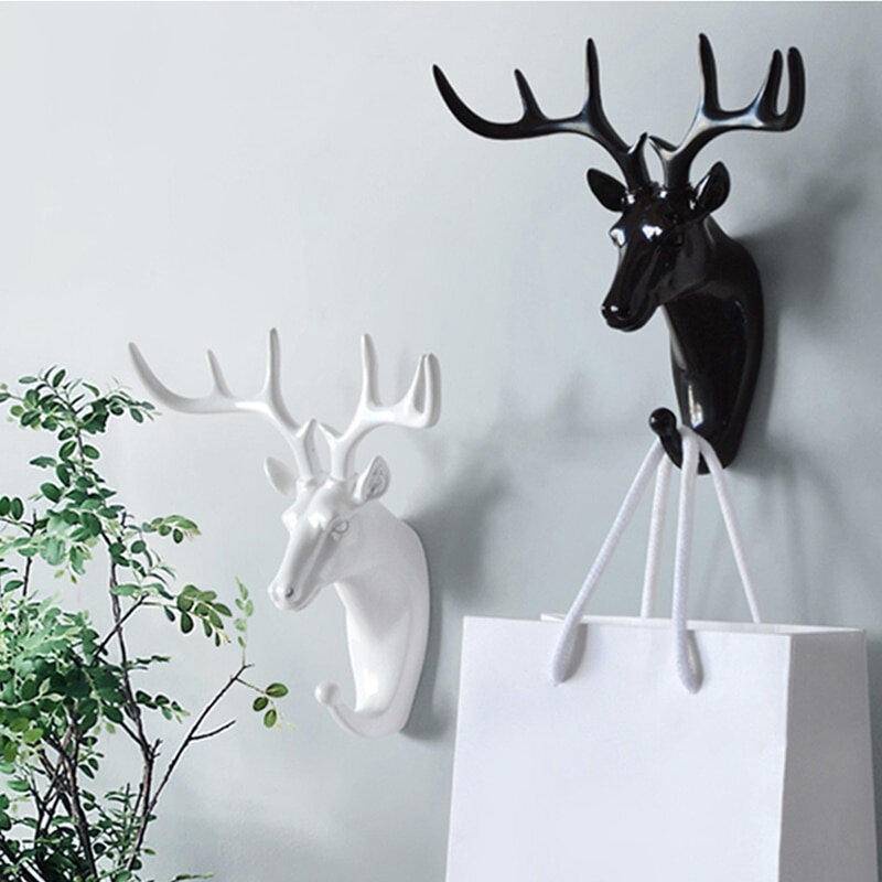 Momo Móc Gắn Tường Hình Đầu Hươu Phong Cách Cổ Điển Dùng Để Treo Khăn Choàng / Nón / Khăn Choàng / Chìa Khóa Giá Đỡ