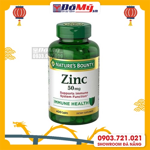 VIÊN UỐNG NATURE’S BOUNTY ZINC 50MG 400 VIÊN