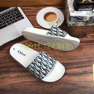 Dép quai ngang nam nữ Đi ô 2 màu trắng và đen