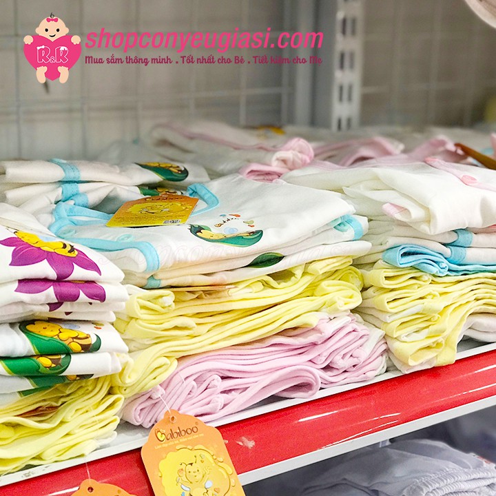 Áo Cổ Tim Viền Màu Babiboo Sơ Sinh Tay Dài/Tay Ngắn - 100% Cotton