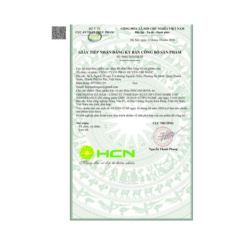 Siro HOCAM Hogi Lá thường xuân húng chanh Chai 120ml giảm ho, giảm tiết đờm tăng đề kháng