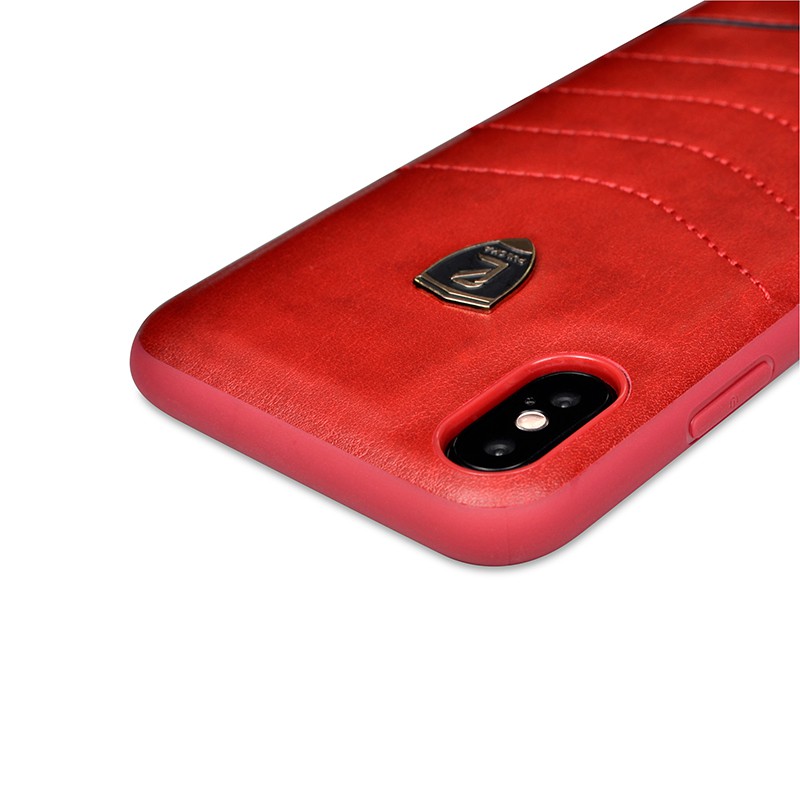 PULOKA IPhone Xs Max Trường Hợp Da Sóng Phong Cách X / XX / Xr Trường Hợp Porsche Logo Cứng Bìa Vỏ Bọc Hợp