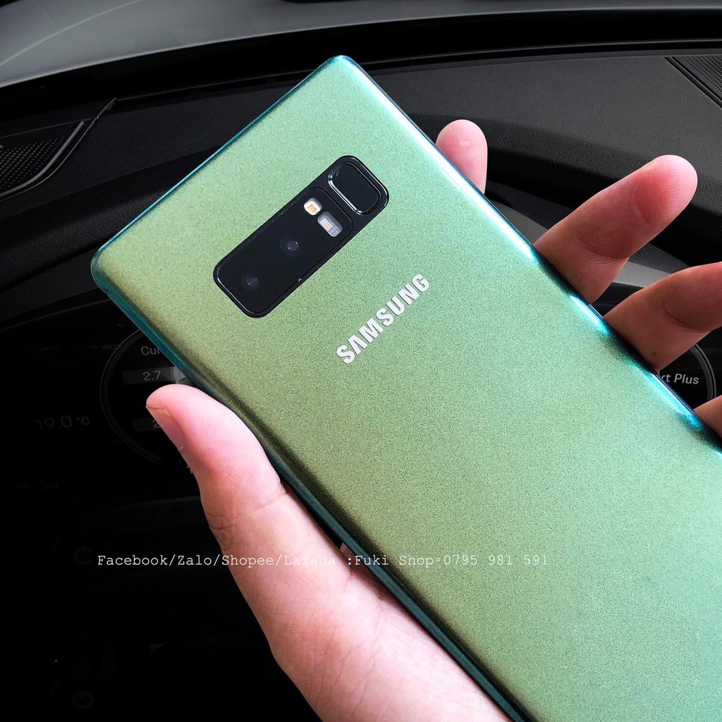 Tấm Dán Skin FULL Viền Màu Chamleon Green A21 J7PRIME J7PRO J7+ A520 A720 A8 J710 A70 A9