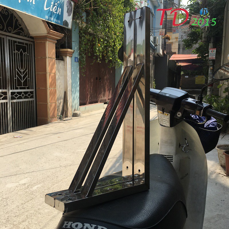 Cặp gía đỡ inox 201 tam giác dày 3mm dài L=50 cm