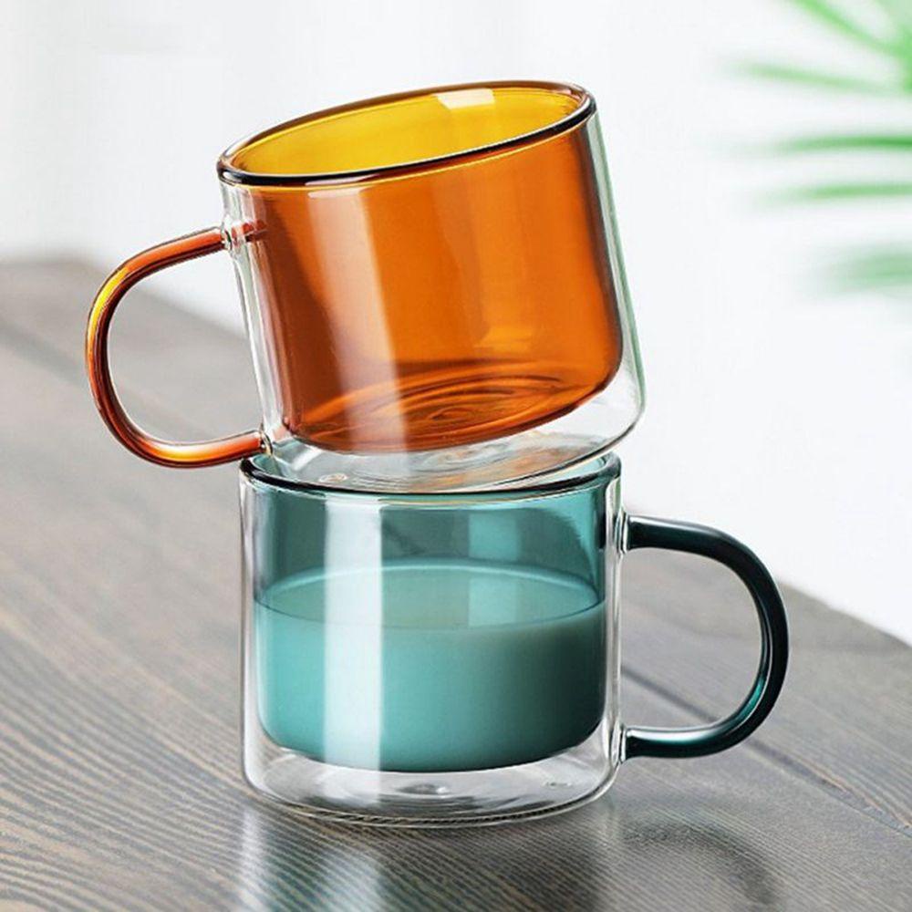 Cốc Thủy Tinh Trong Suốt Cách Nhiệt Bền Bỉ Độc Đáo Dùng Pha Cappuccino Latte