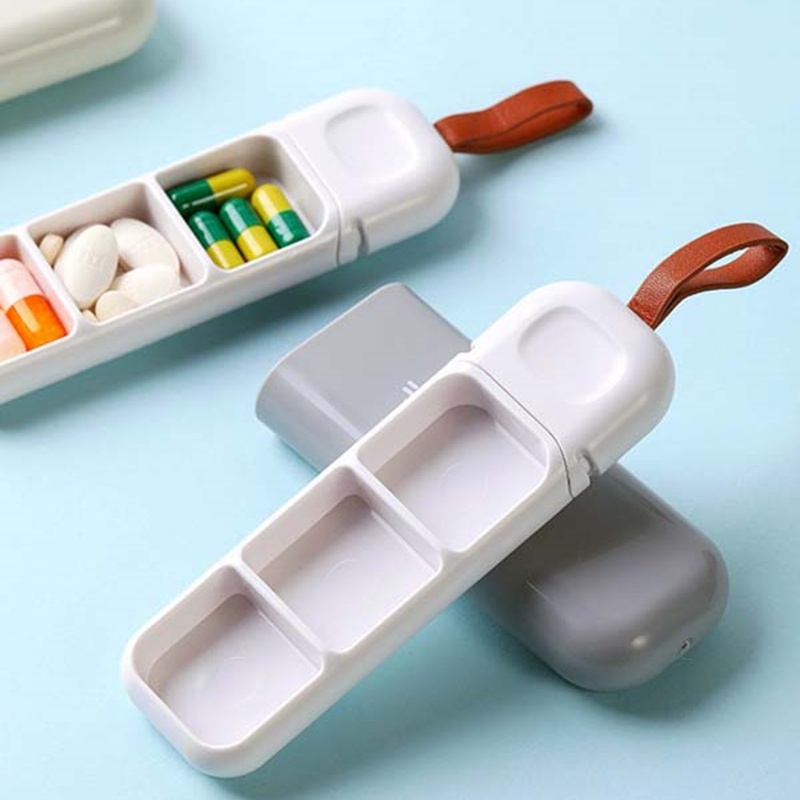 Hộp thuốc mini 3 ngăn thiết kế đơn giản du lịch tiện lợi