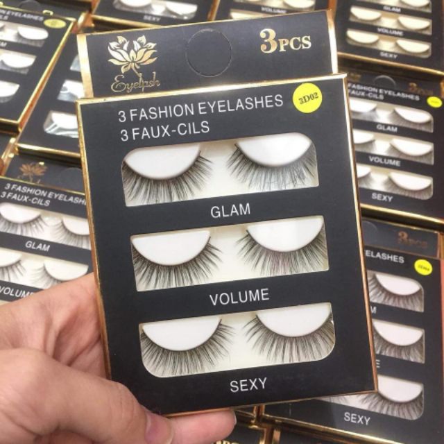 Mi Giả 3PCS Fashion Eyelashes 3D 1 hộp 6 cái 3 kiểu