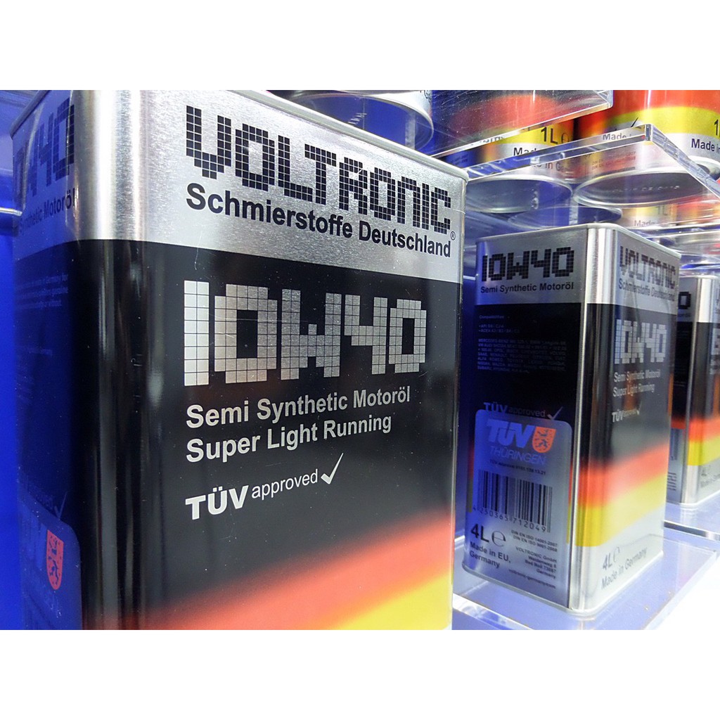 Nhớt nhập từ Đức loại bán tổng hợp Voltronic 10W-40 Semi Sythetic Motor Oil 4 lít