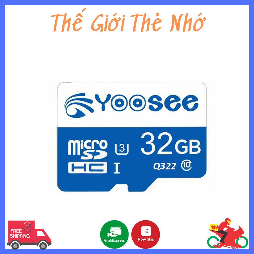 Thẻ nhớ Yoosee 32GB tốc độ cao up to 100MB/s hỗ trợ quay video full HD, video 2K, video 4K | BH 12 Tháng