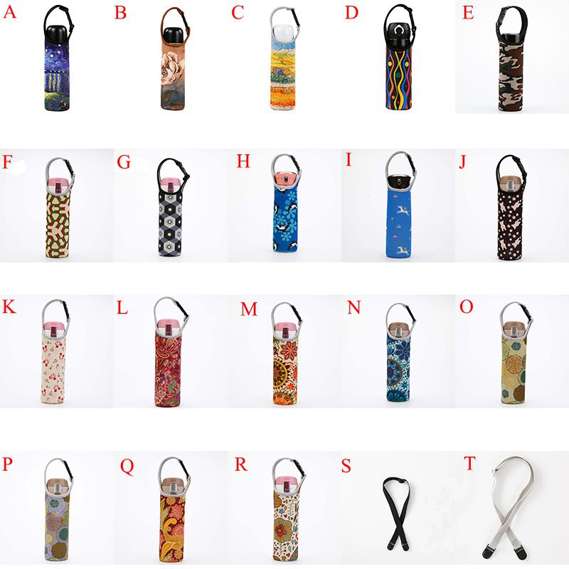 Túi đựng bình nước giữ nhiệt họa tiết hoạt hình sáng tạo 18 màu tùy chọn