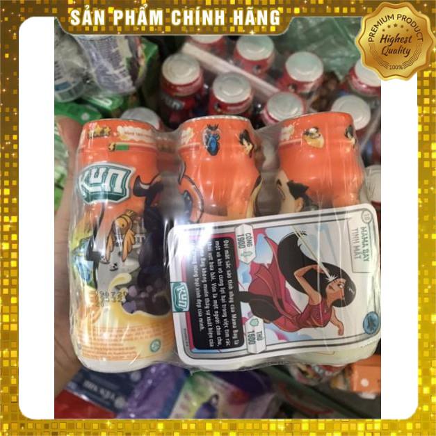 Sữa chua uống tiệt trùng kun hương cam/hương dâu lốc 6 hộp×90ml