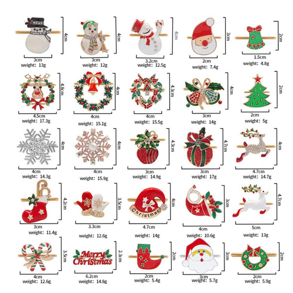 LONTIME Vòng Nhẫn Treo Khăn Ăn Hình Ông Già Noel Trang Trí Cây Thông Giáng Sinh DIY